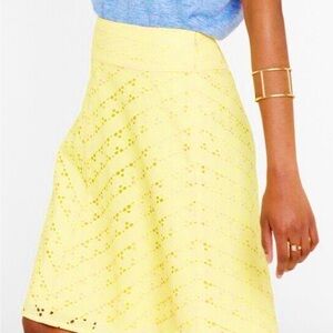 Elegant Yellow Lace Skirt Ann Taylor size 10